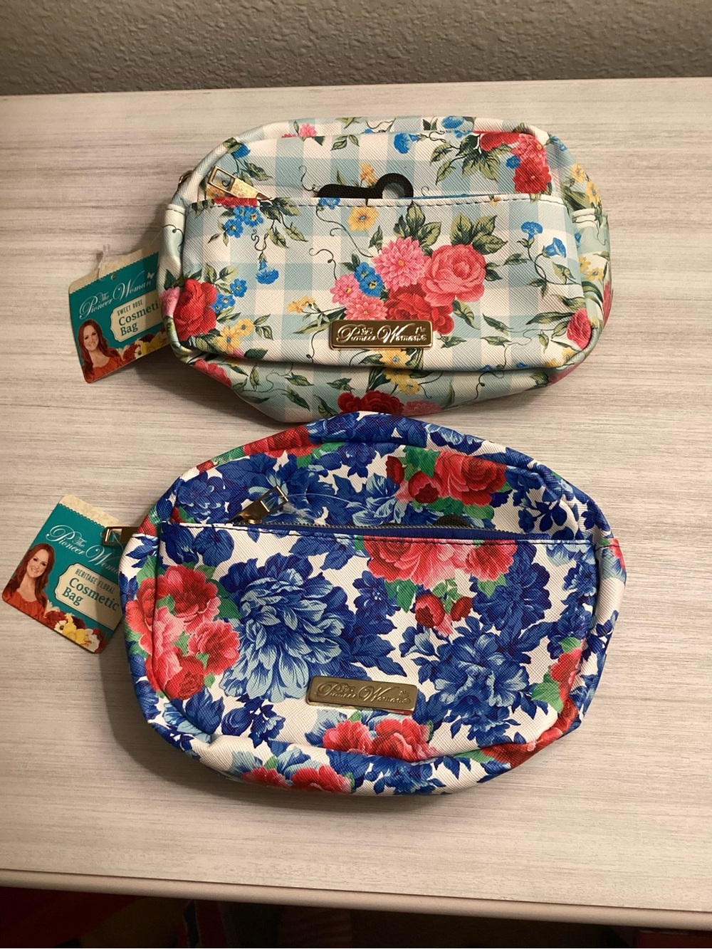 The Pioneer Woman Floral Cosmetic Bag Lot Of 2- NWT